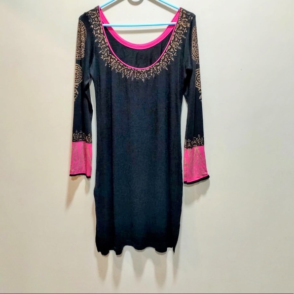 Black & Pink Kurta - Picture 3 of 7